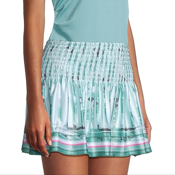 Lucky in Love New Hide Out Smocked Pleated Tennis Skirt Skort Womens SZ Large - Picture 1 of 8